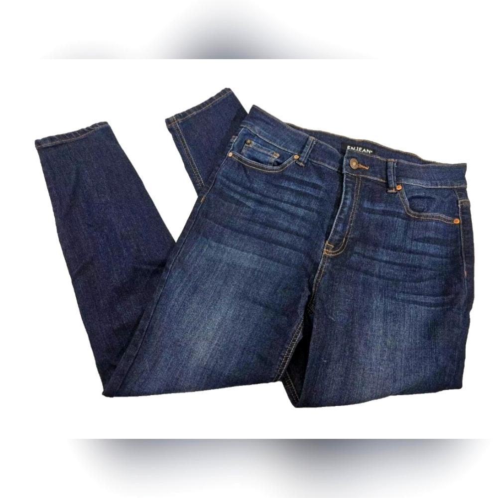 Juniors's 13 Enjean High Rise Skinny Slim‎ leg Dark Denim Blue Jeans Pants EUC